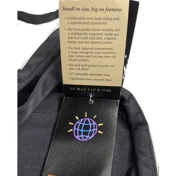 Baggallini Sicily Black International Collection Crossbody Bag - Picture 7 of 8